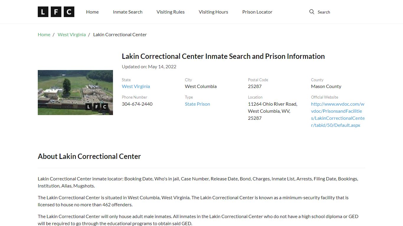 Lakin Correctional Center Inmate Search, Visitation, Phone ...