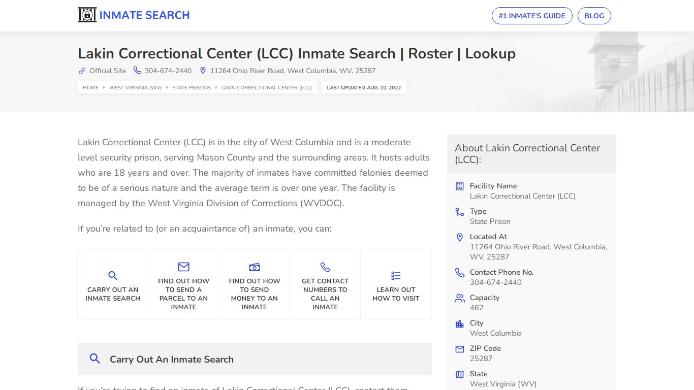 Lakin Correctional Center (LCC) Inmate Search | Roster ...